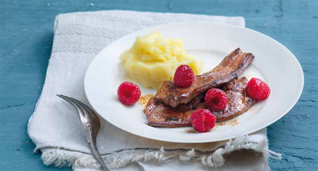 Kalbsleber mit Himbeeren