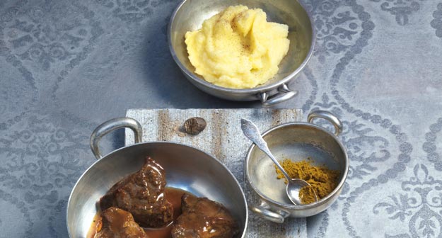 Geschmorte Kalbskopfbacken mit Kartoffelpüree