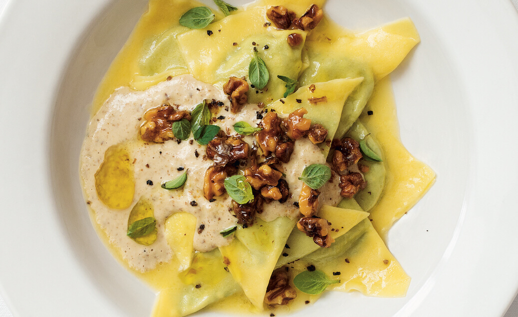 Rezept Pansoti mit Brennnessel/Kräuter/Ricotta-Füllung und Baumnuss ...